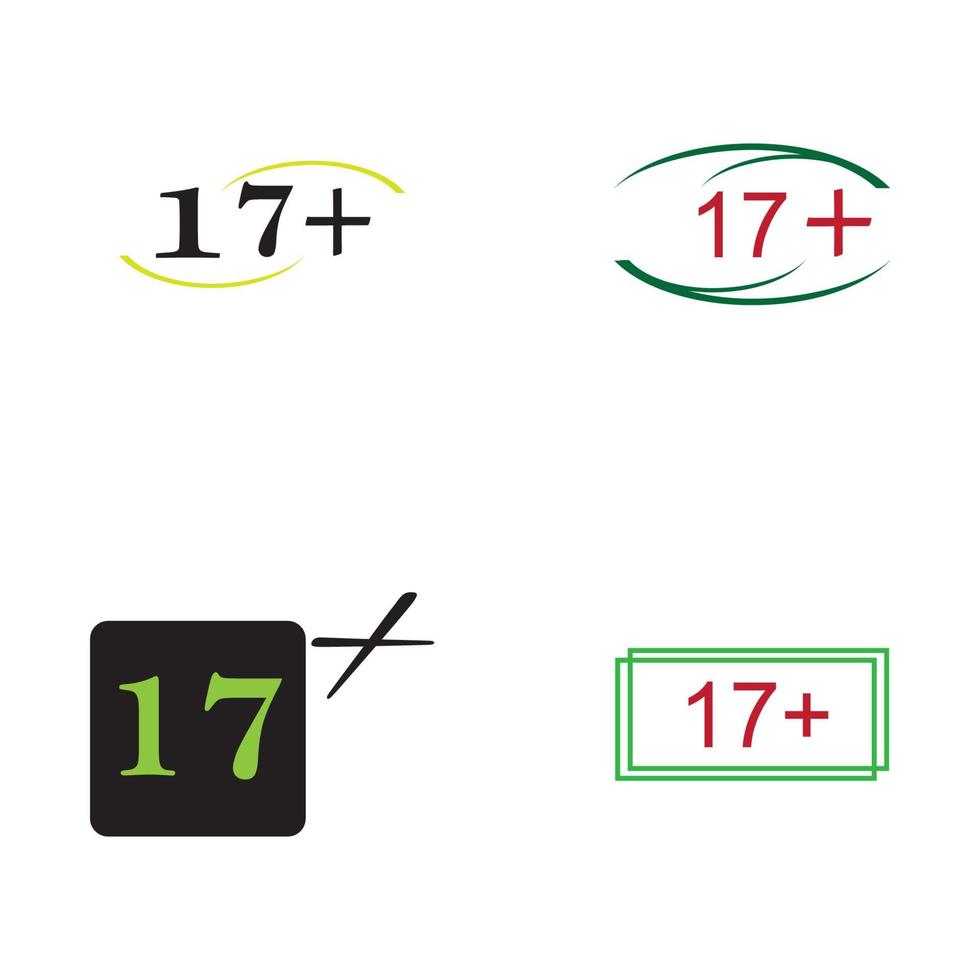 17 plus icône illustration isolé vecteur signe symbole