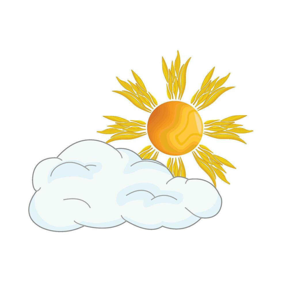 Soleil et nuage illustration vecteur