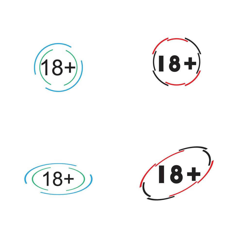 18 plus icône symbole modèle de conception d'illustration vectorielle vecteur