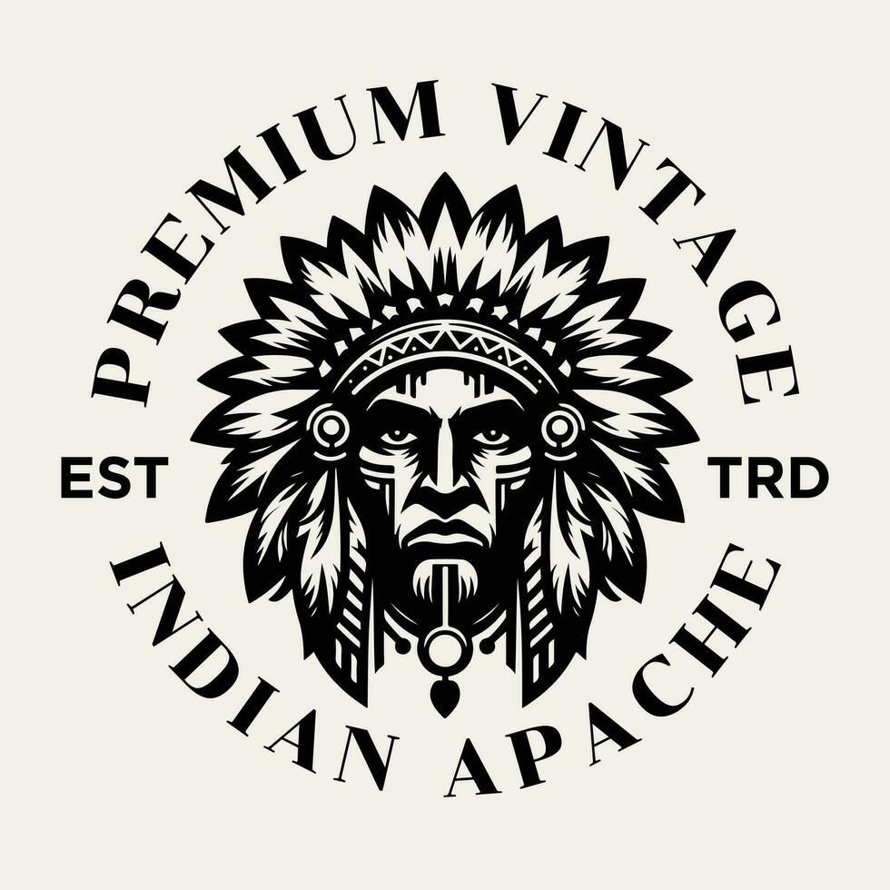 Indien apache tribu logo icône conception vecteur