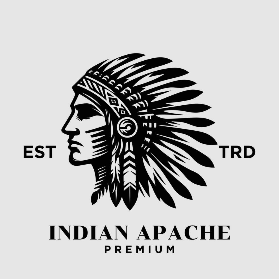 Indien apache tribu logo icône conception vecteur