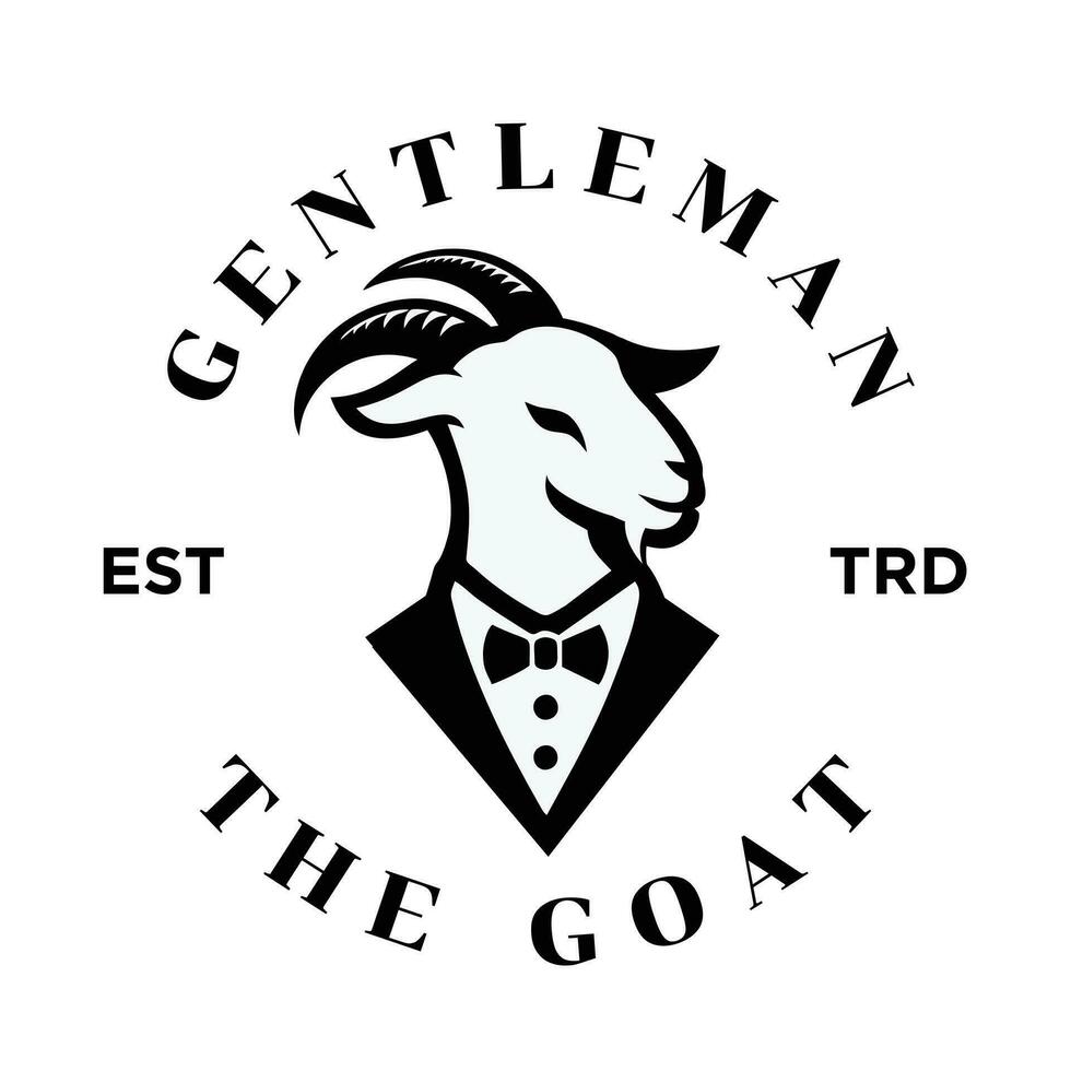 chèvre gentilhomme ancien logo icône conception vecteur