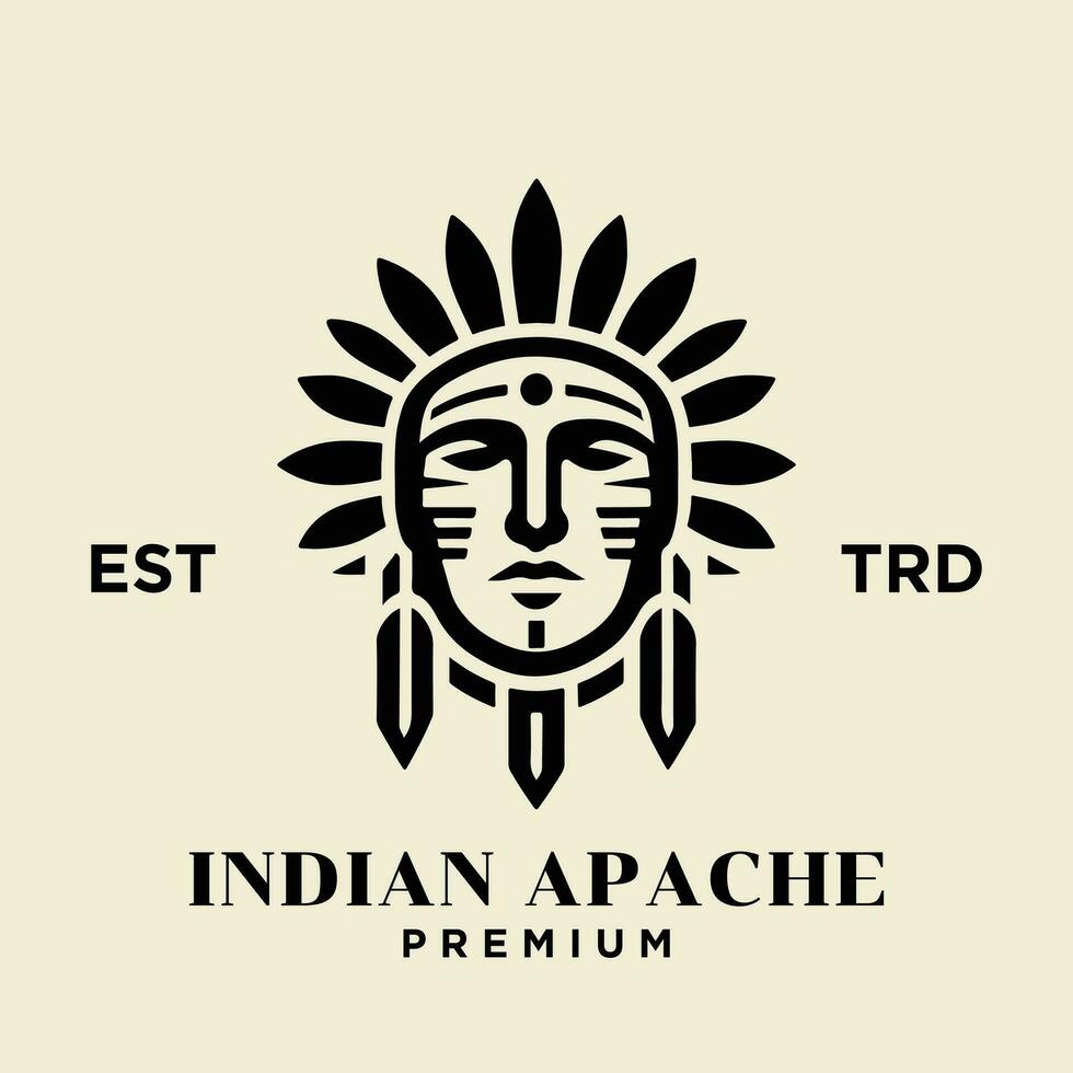 Indien apache tribu logo icône conception vecteur