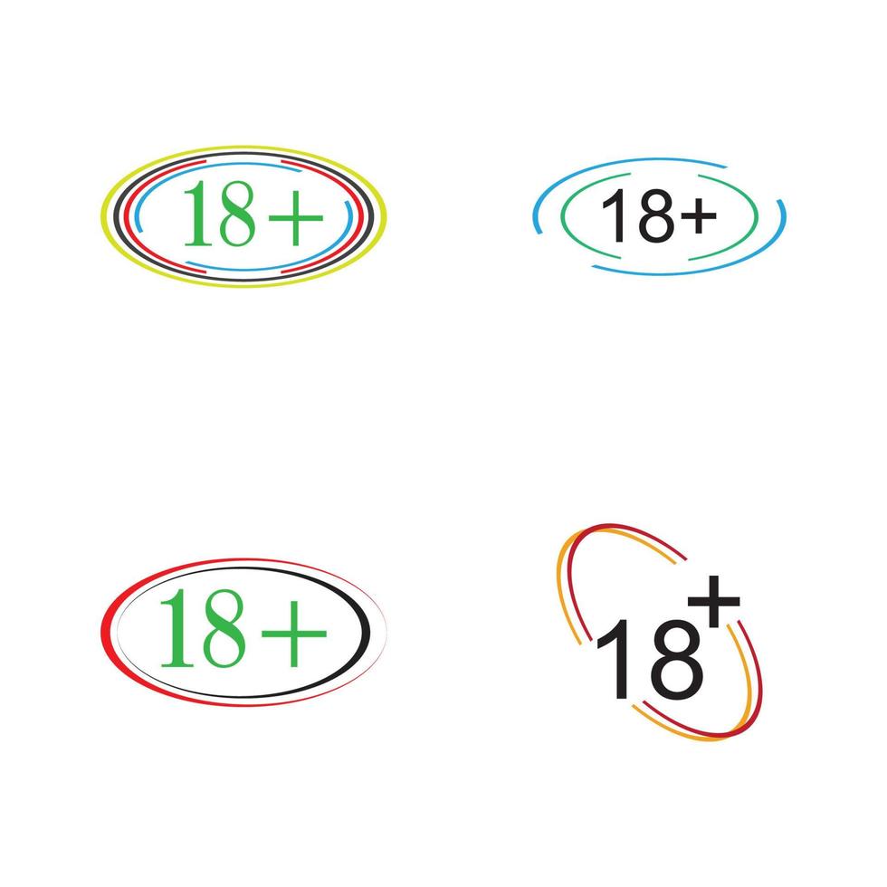 18 plus icône symbole modèle de conception d'illustration vectorielle vecteur