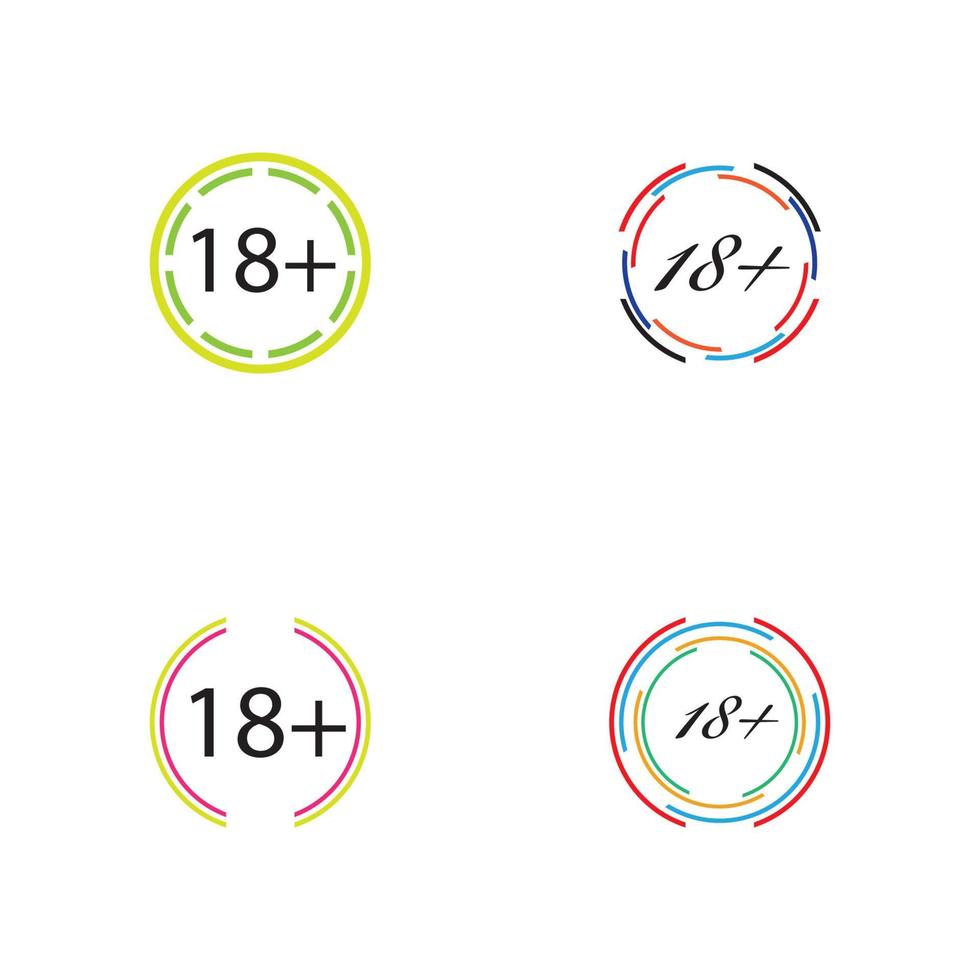 18 plus icône symbole modèle de conception d'illustration vectorielle vecteur