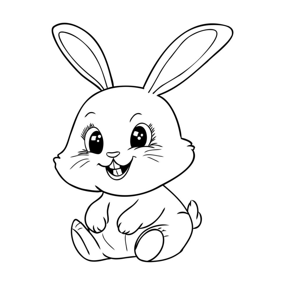 dessin animé lapin esquisser vecteur