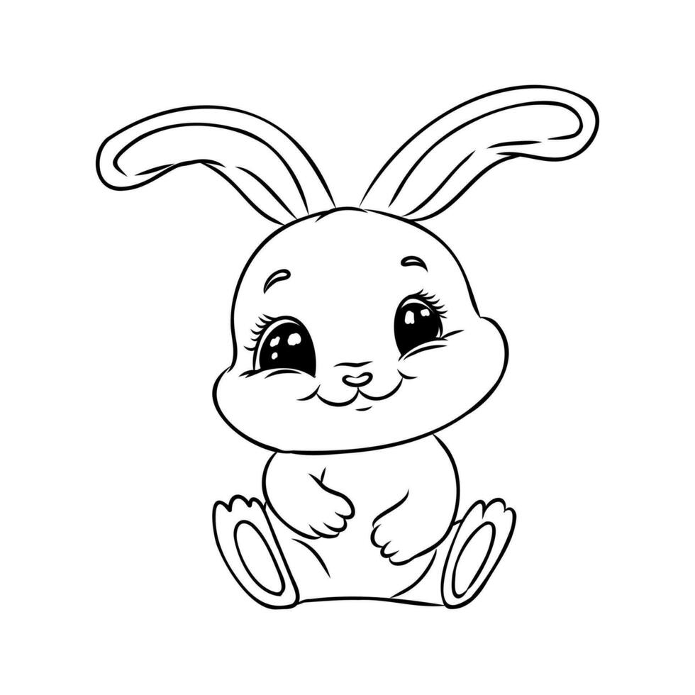 dessin animé lapin esquisser vecteur