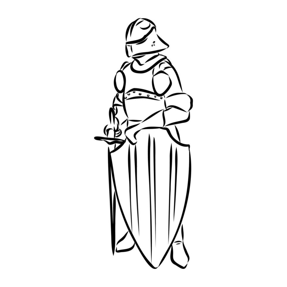 chevalier armure vecteur esquisser