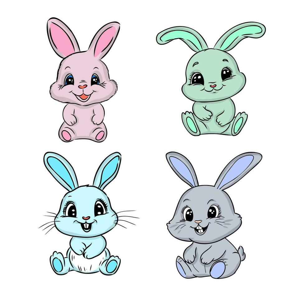 dessin animé lapin vecteur esquisser