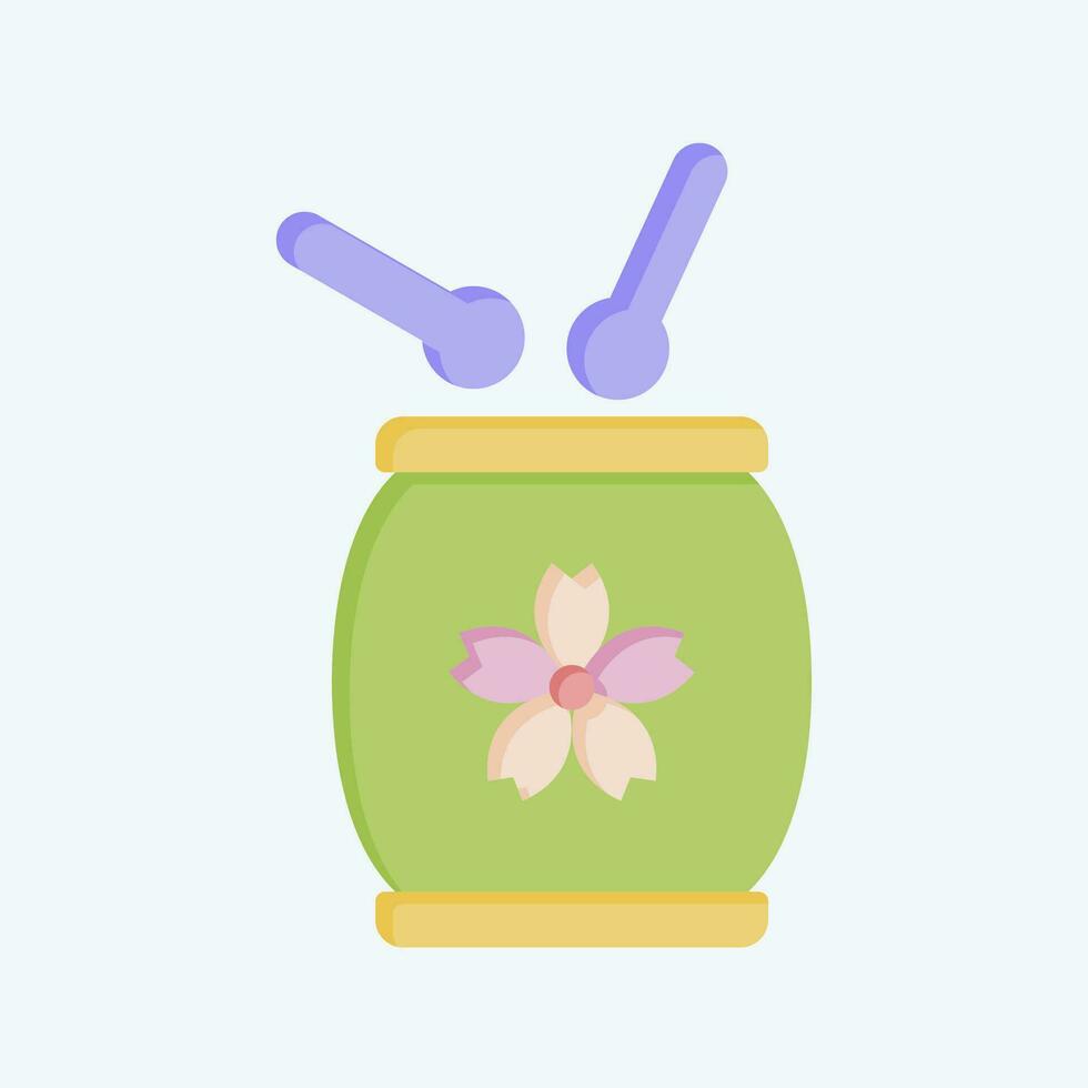 icône tambouriner. en relation à Sakura Festival symbole. plat style. Facile conception modifiable. Facile illustration vecteur