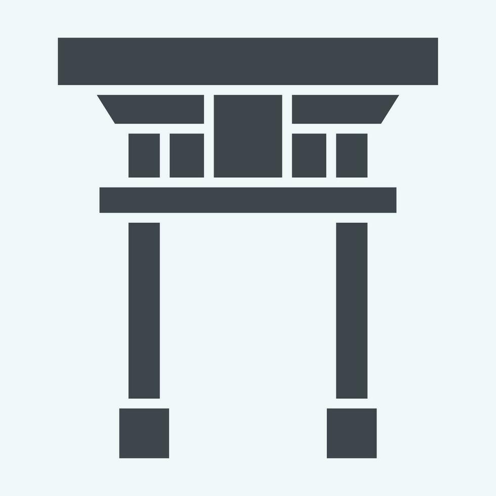 icône torii. en relation à Sakura Festival symbole. glyphe style. Facile conception modifiable. Facile illustration vecteur