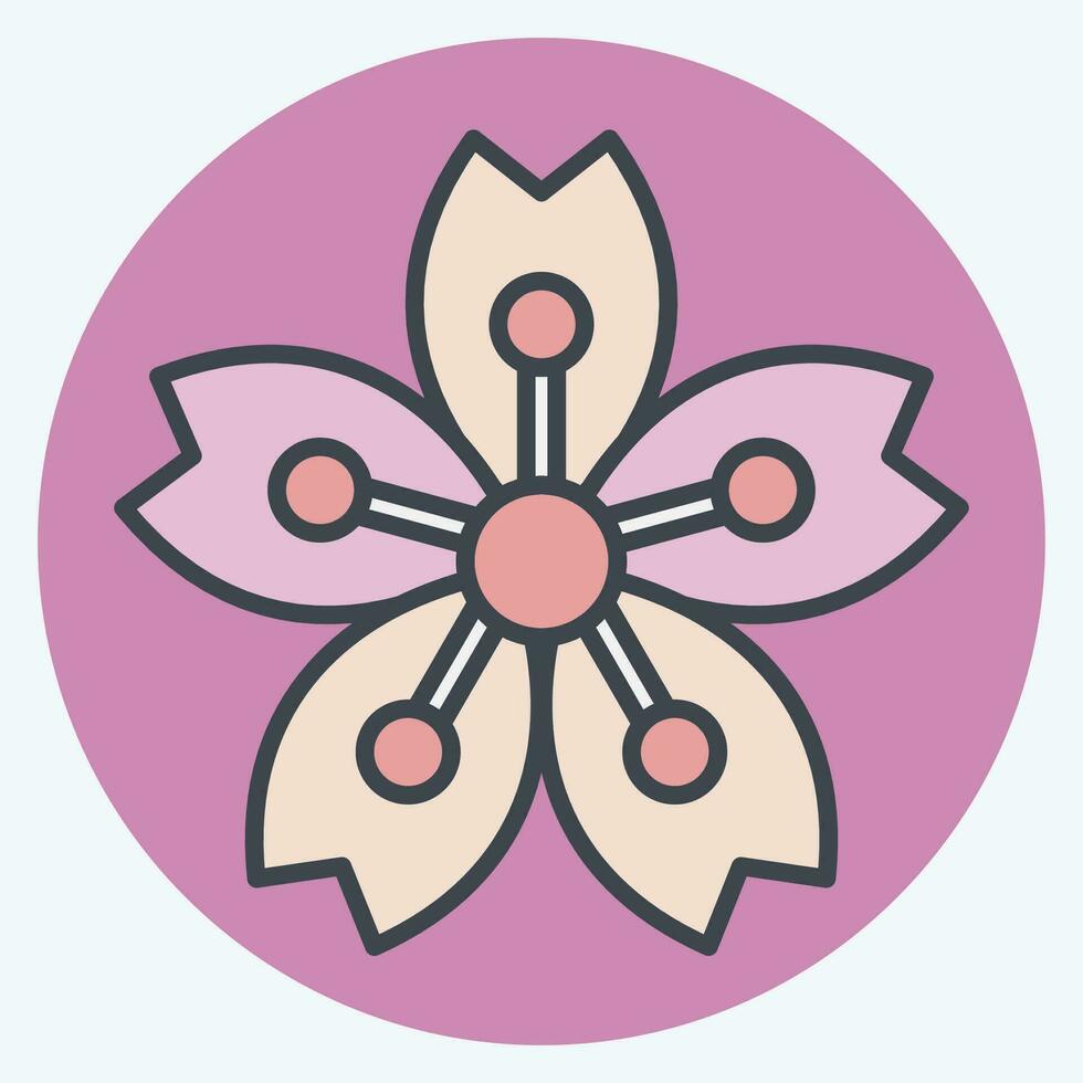 icône sakura. en relation à Sakura Festival symbole. Couleur camarade style. Facile conception modifiable. Facile illustration vecteur