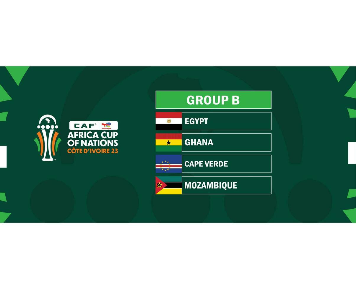 pouvez Ivoire côte tasse 2023 groupe b drapeaux des pays africain tasse de nations Football conception vecteur