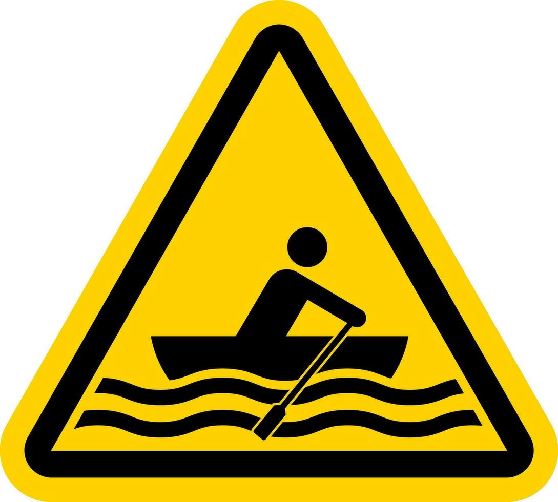 l'eau sécurité signe avertissement - aviron zone vecteur