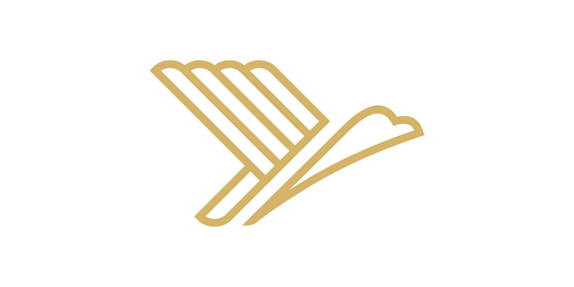 Aigle logo conception, minimaliste ligne logo conception modèle. vecteur
