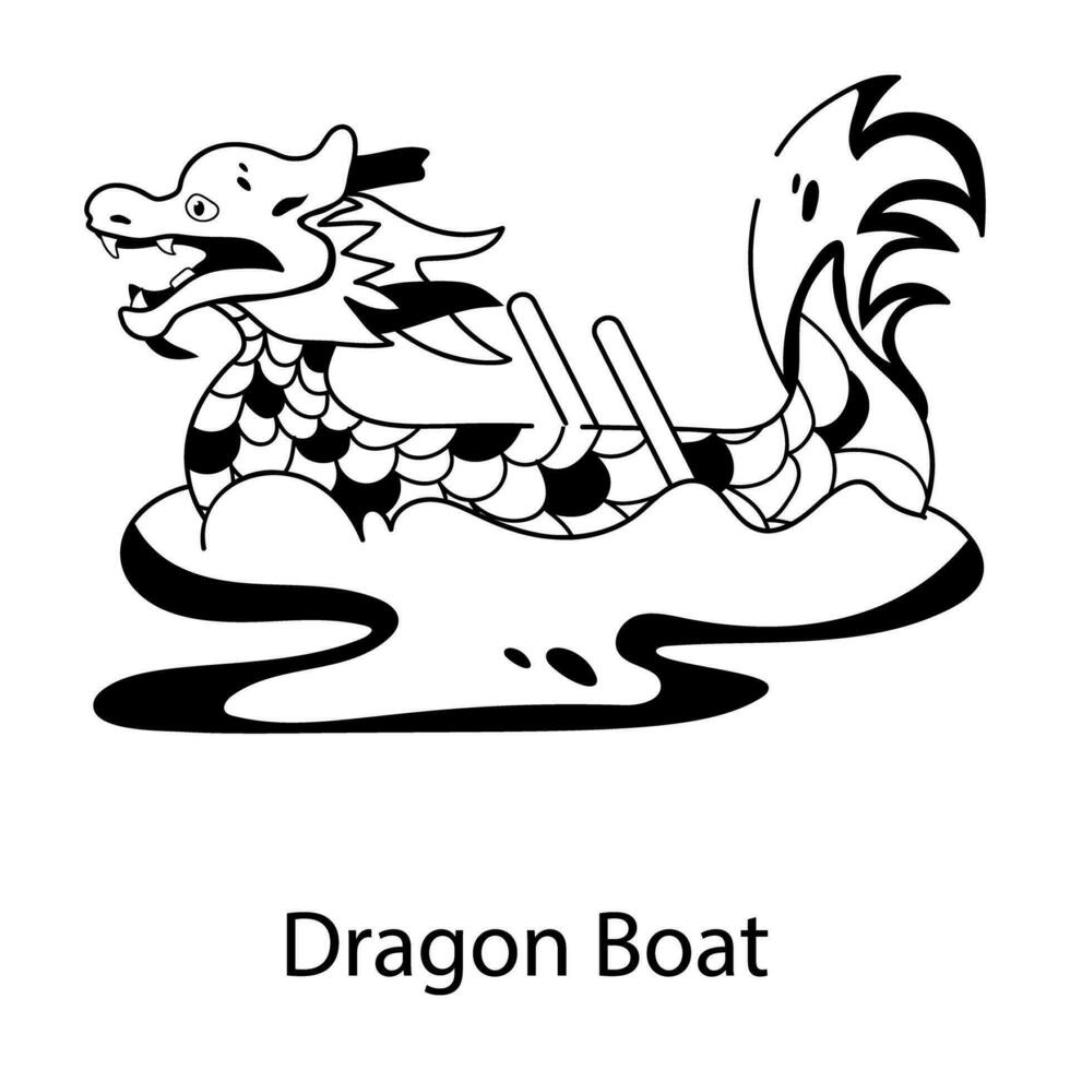 branché dragon bateau vecteur