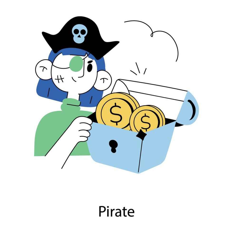 concepts de pirates à la mode vecteur