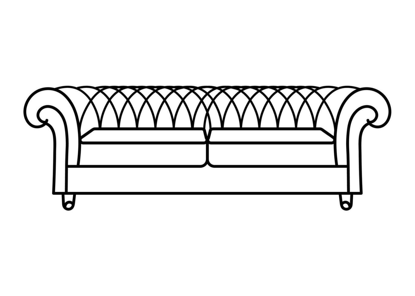 canapé ligne Icônes. meubles conception. collection de canapé illustration. moderne meubles ensemble isolé sur blanc Contexte. vecteur