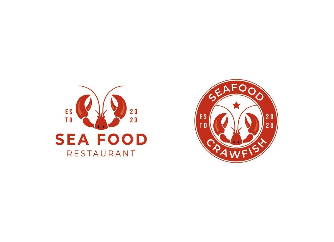 écrevisse crevette crevette Homard griffe Fruit de mer logo conception inspiration vecteur