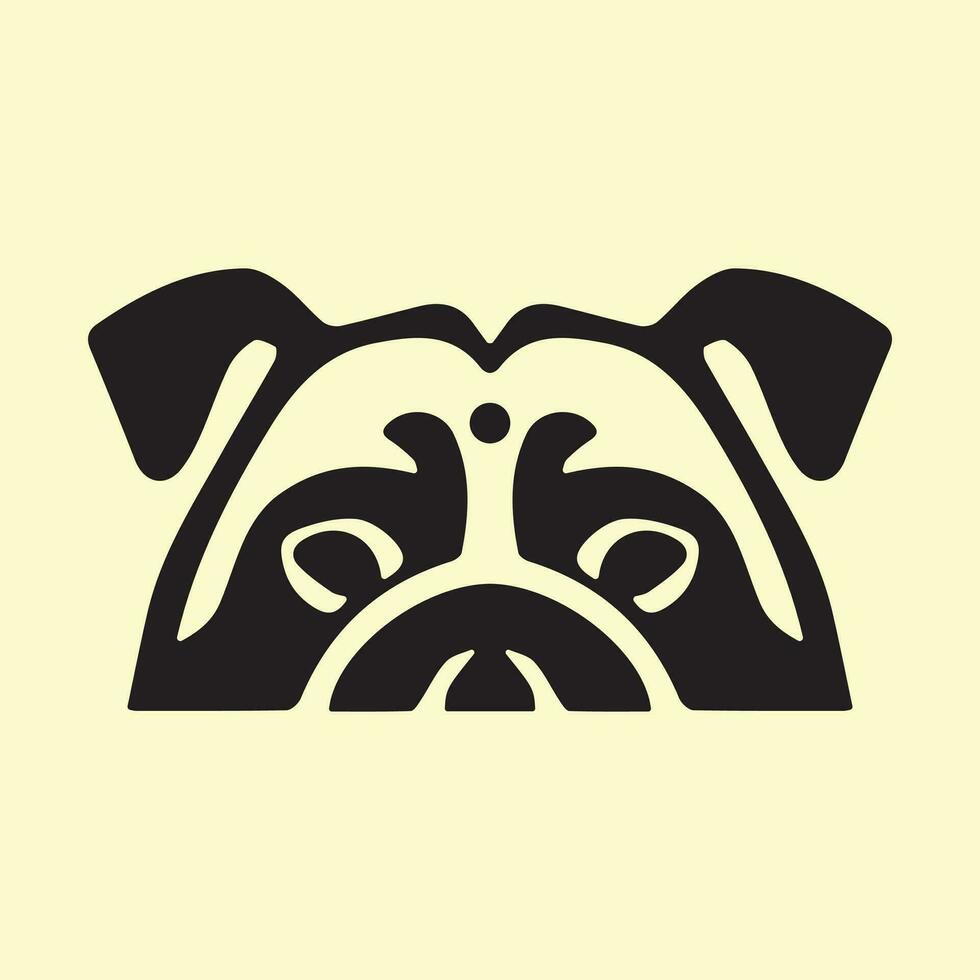 bouledogue logo conception icône symbole vecteur illustration.