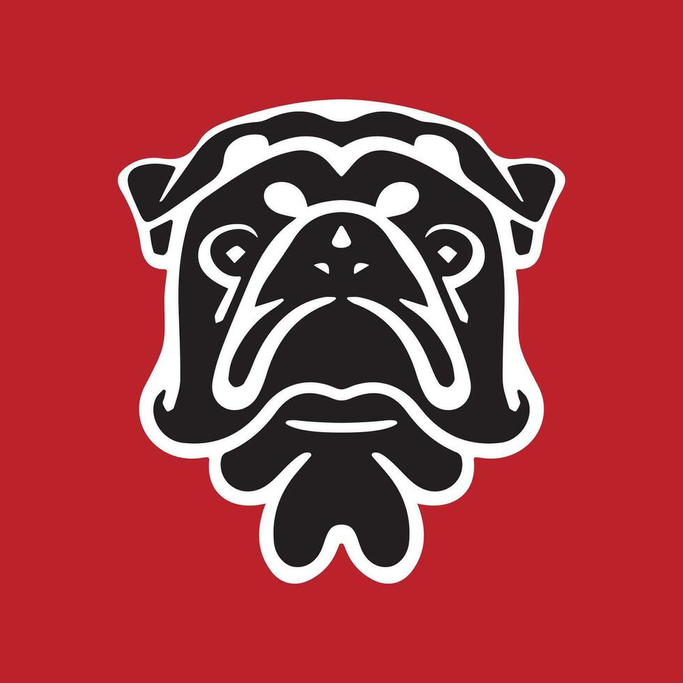 bouledogue logo conception icône symbole vecteur illustration