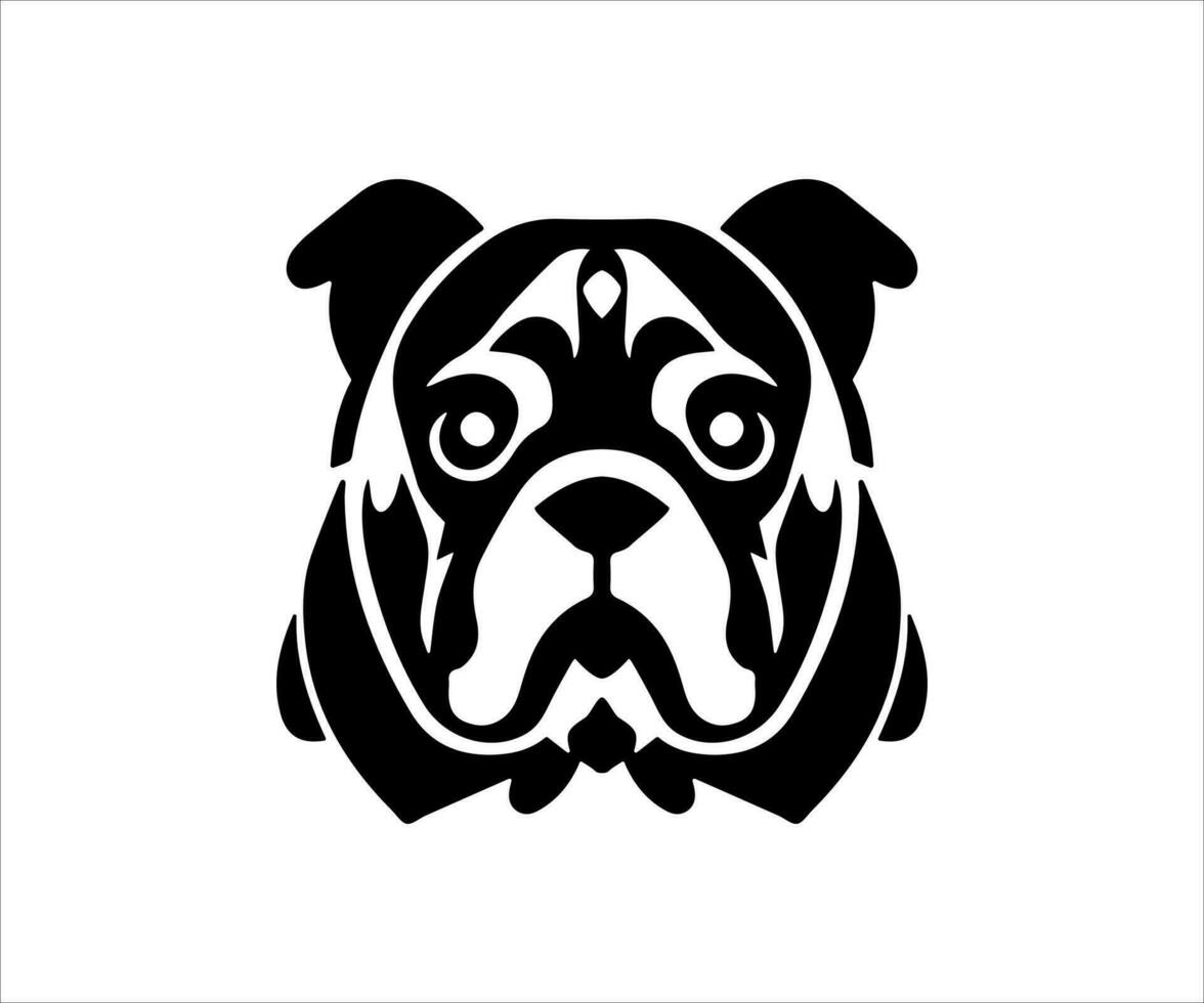 bouledogue logo conception icône symbole vecteur illustration.