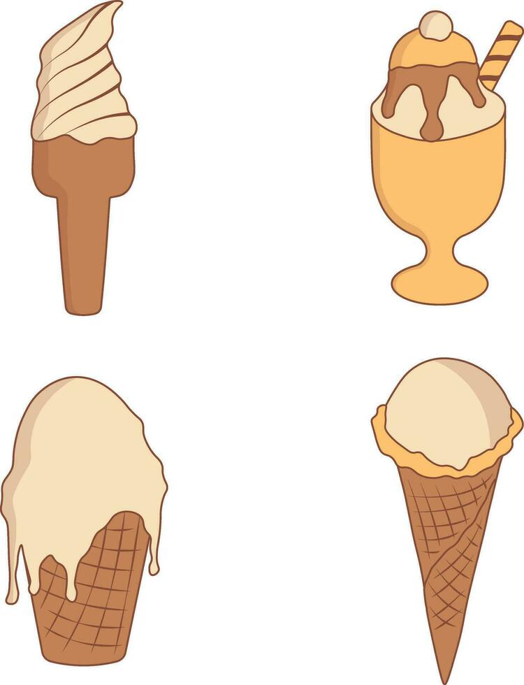 collection de la glace crème délicieux illustration. sucré dessert. isolé vecteur