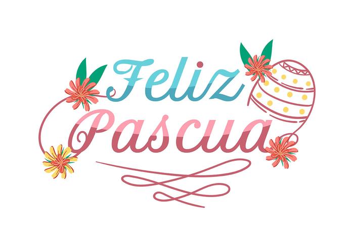 Typographie Feliz Pascua vecteur