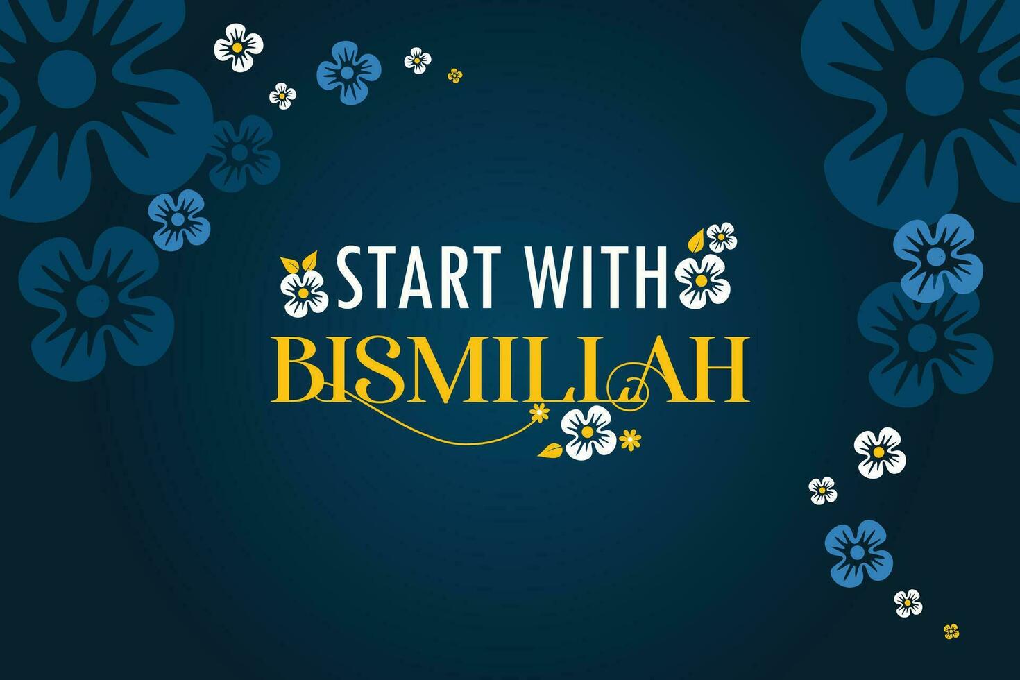 gratuit vecteur début avec bismillah floral modèle islamique Contexte.