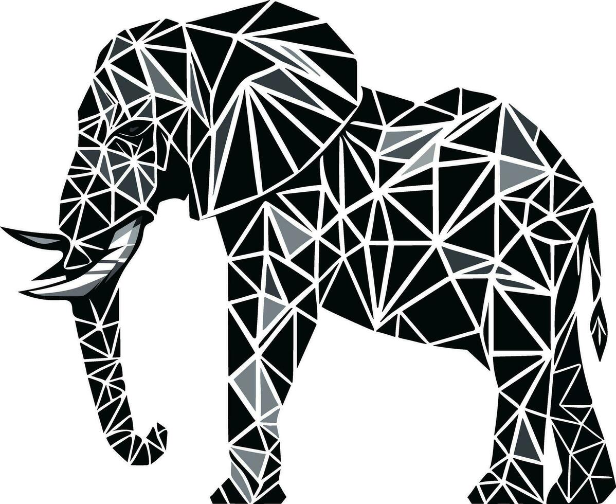 noir et blanc l'éléphant silhouette illustration vecteur