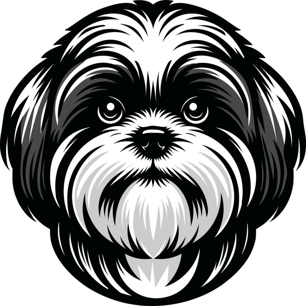 Yorkshire terrier chien visage isolé illustration pro vecteur