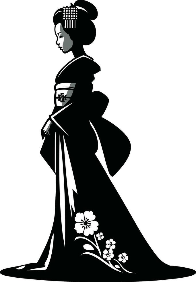 ai généré Japonais geisha clipart illustration pro vecteur