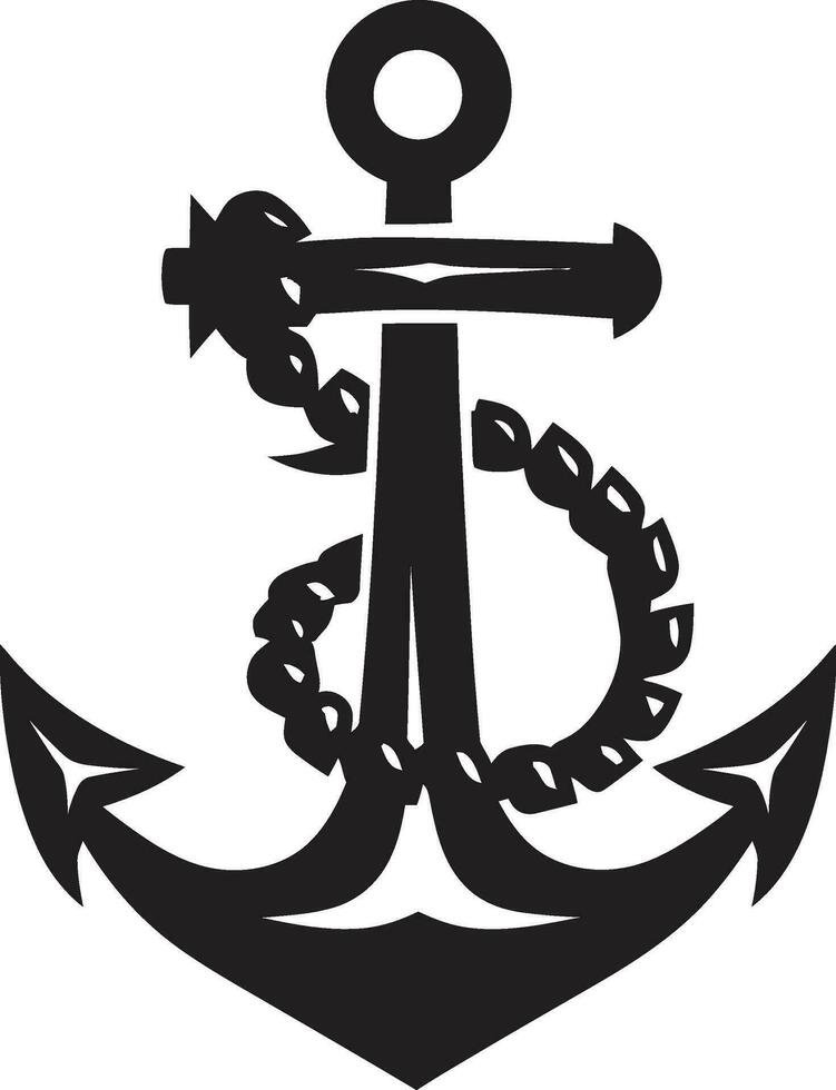 nautique patrimoine noir ancre logo conception marins marque navire ancre noir vecteur icône