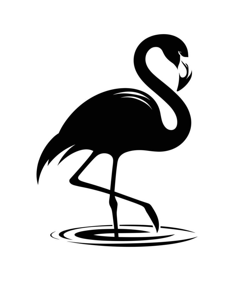 conception d'illustration vectorielle silhouette flamant rose vecteur