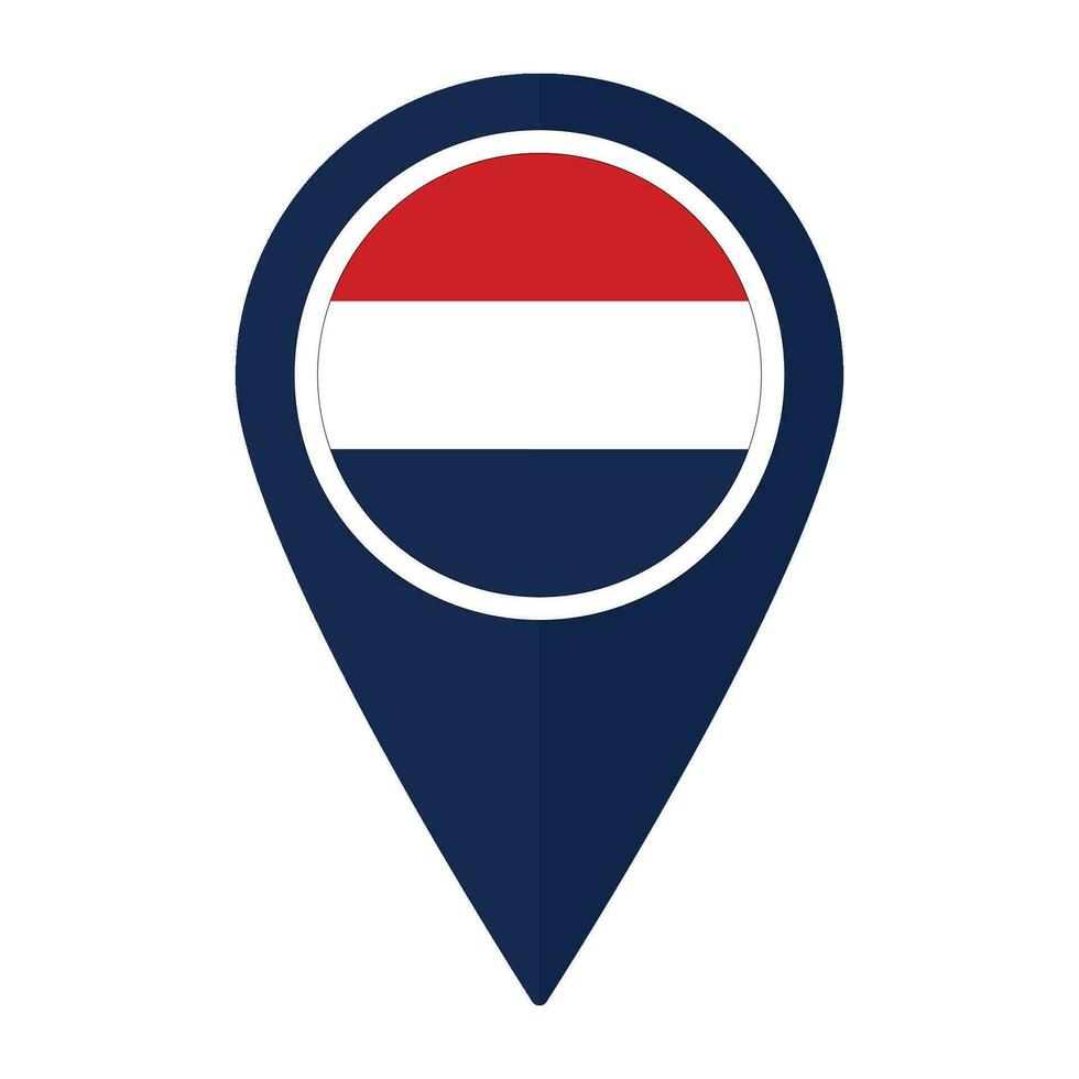 Pays-Bas drapeau sur carte localiser icône isolé. drapeau de Pays-Bas vecteur