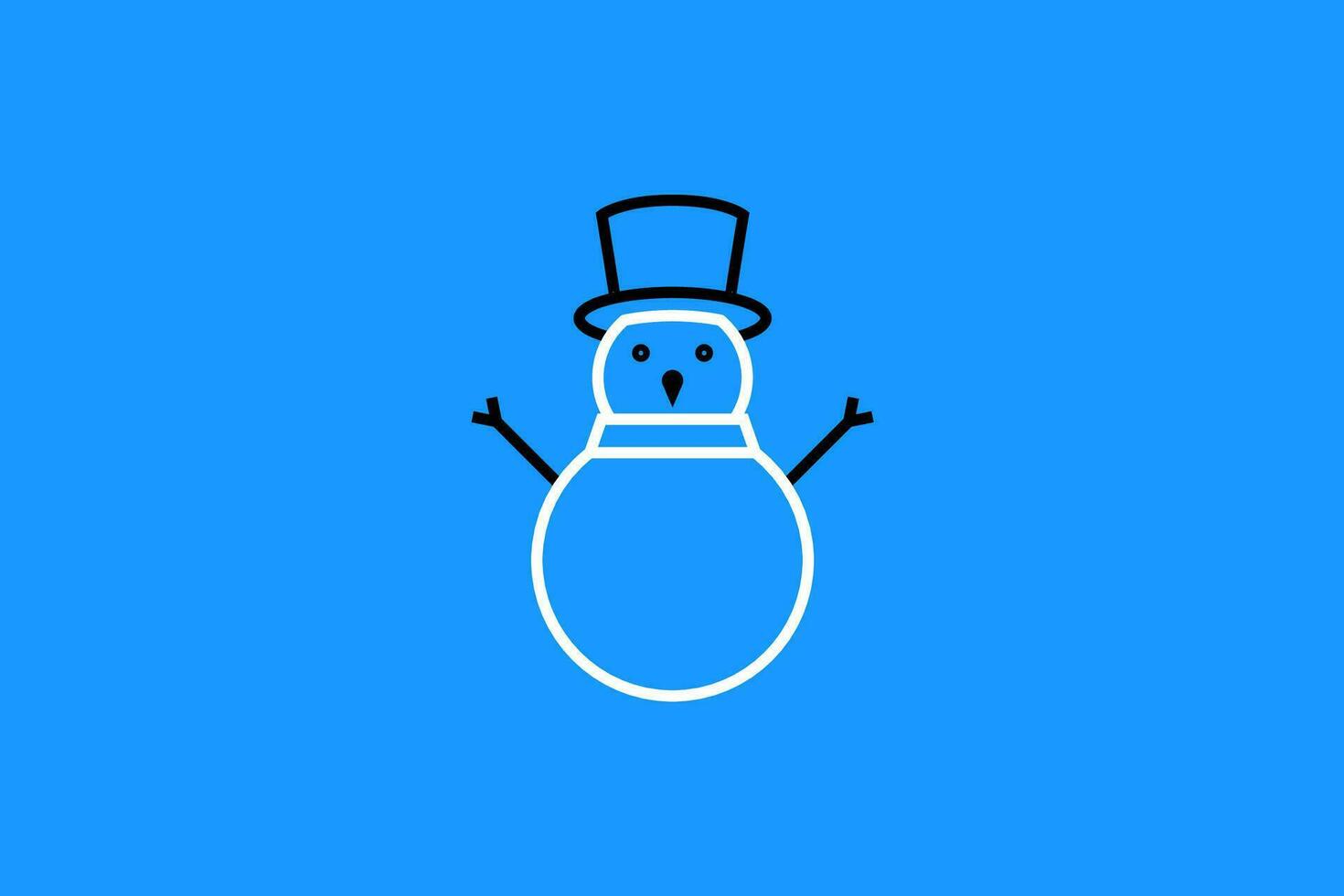 bonhomme de neige icône. bonhomme de neige vecteur icône isolé sur bleu Contexte.