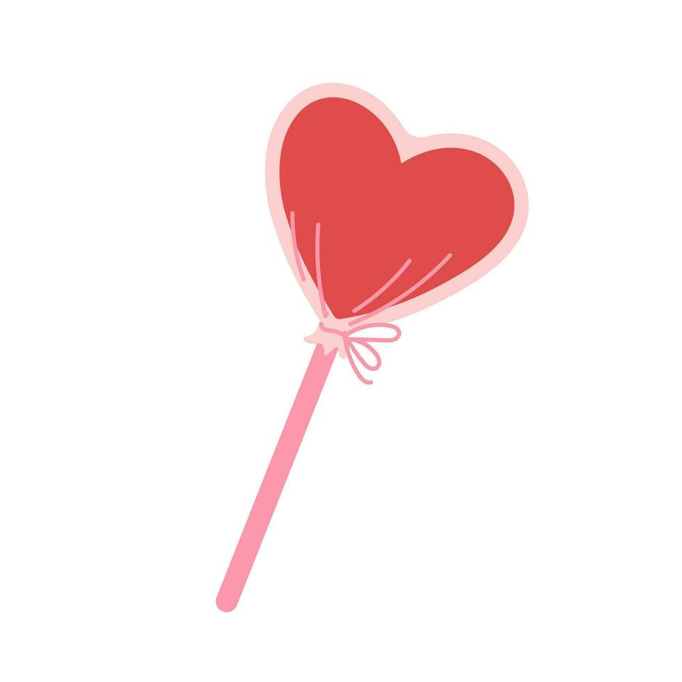 cœur en forme de sucette icône. vecteur illustration dans dessin animé style. la Saint-Valentin journée