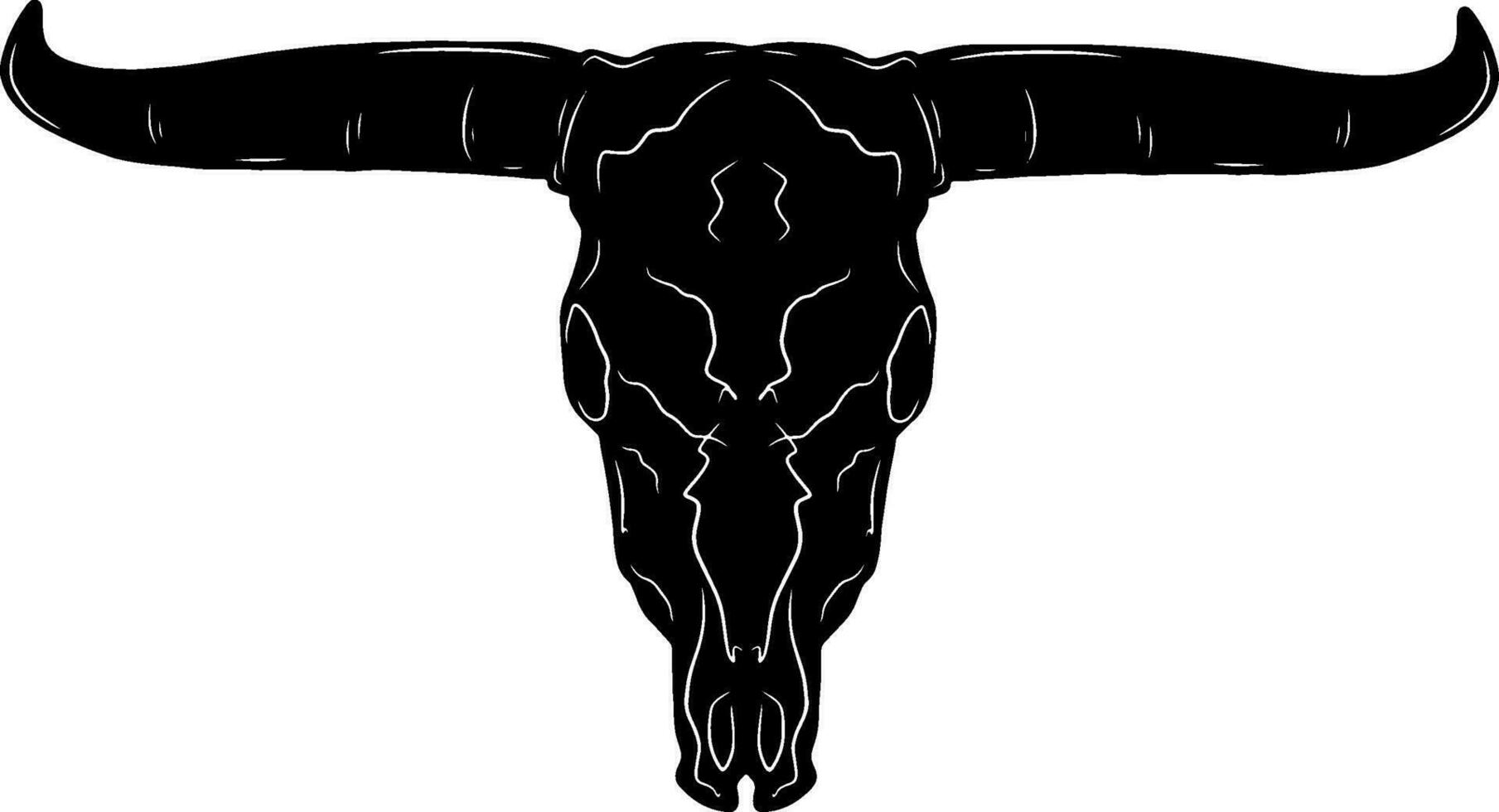 taureau crâne avec cornes sur une blanc Contexte vecteur