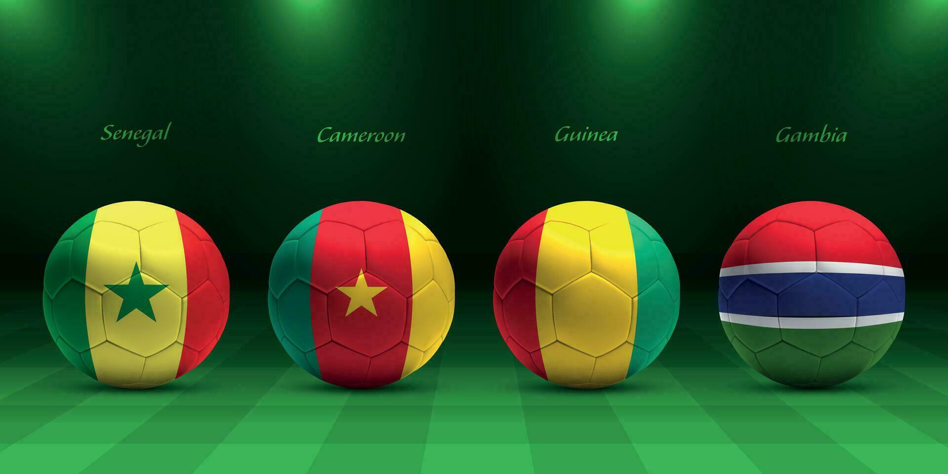 africain tournoi 2023, groupe c drapeaux de Afrique des pays vecteur