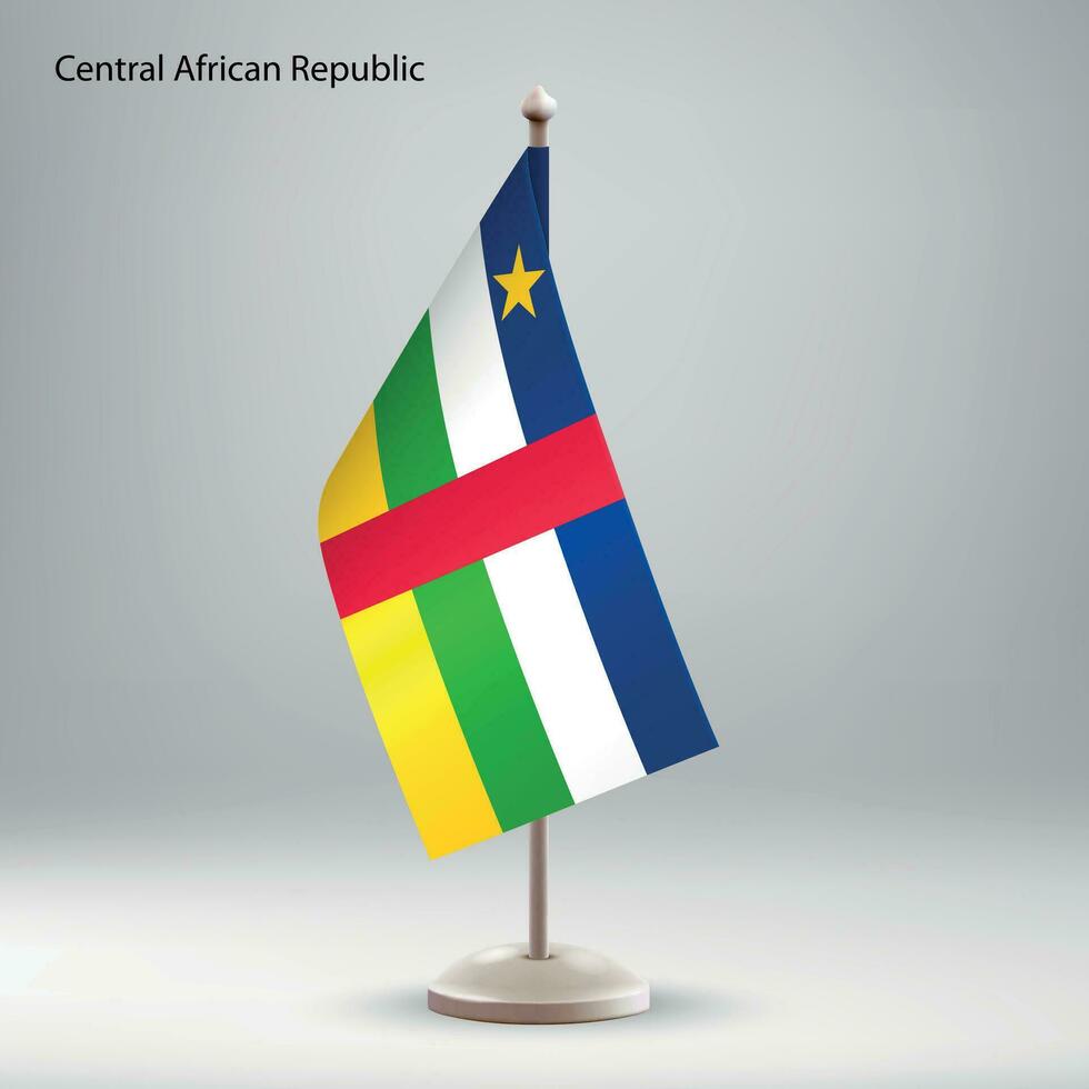 drapeau de central africain république pendaison sur une drapeau rester. vecteur