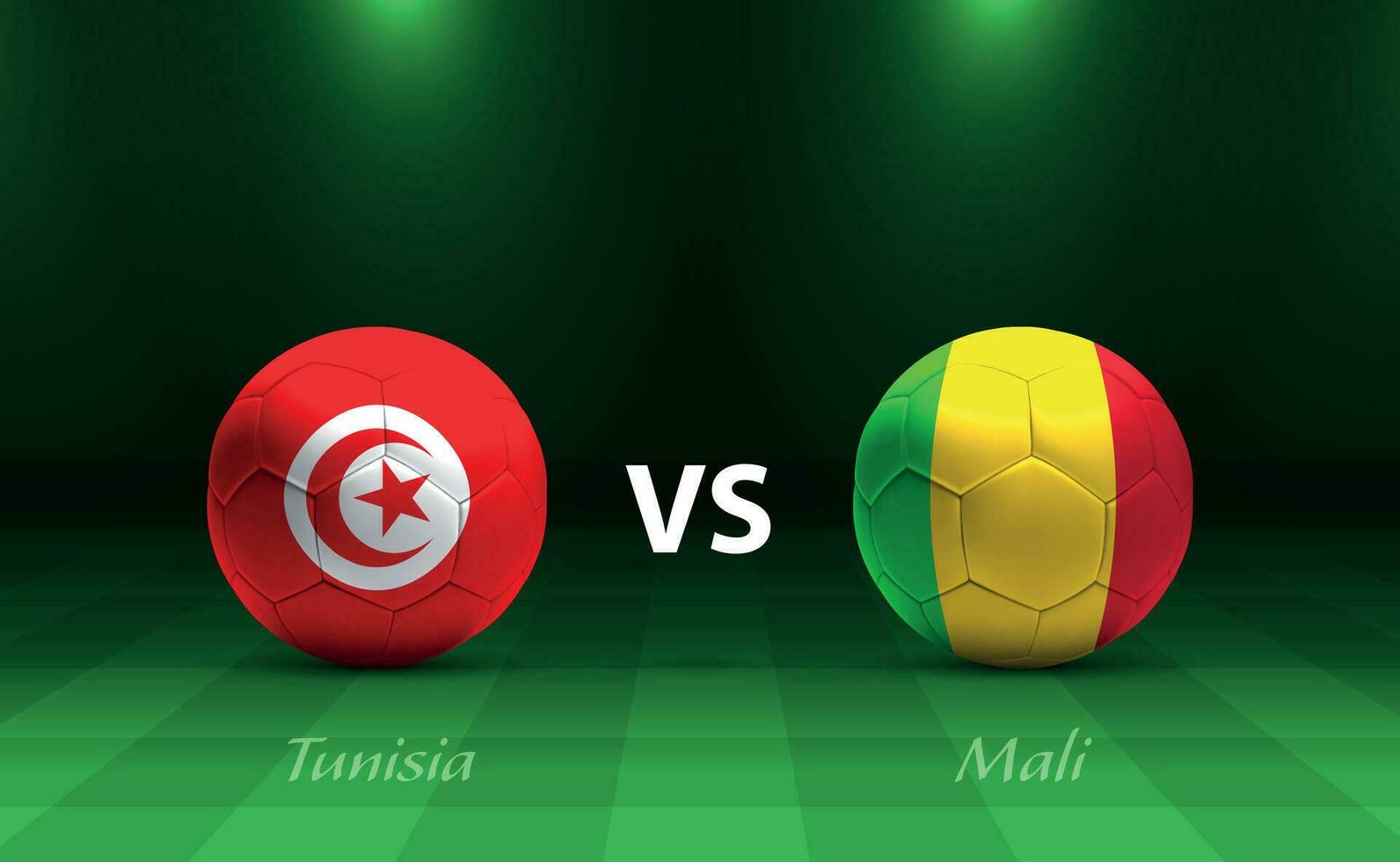 Tunisie contre mali Football tableau de bord diffuser modèle vecteur