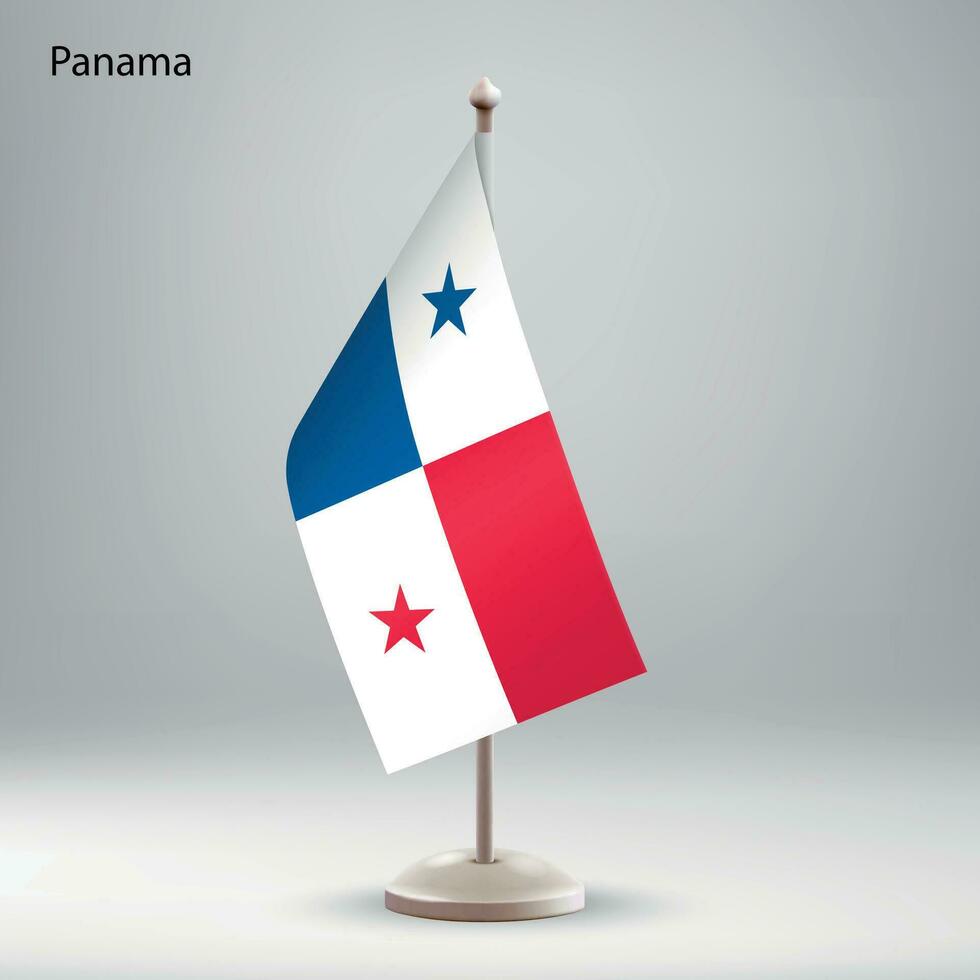 drapeau de Panama pendaison sur une drapeau rester. vecteur