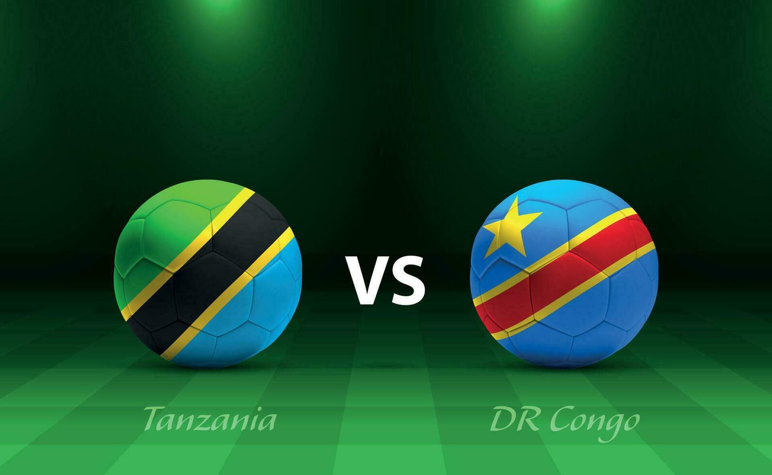Tanzanie contre dr Congo Football tableau de bord diffuser modèle vecteur