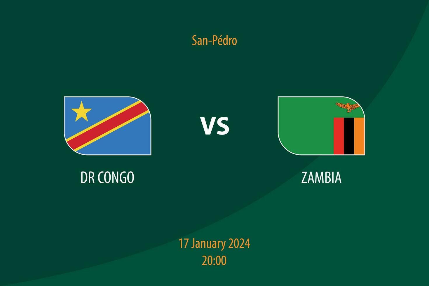 dr Congo contre Zambie Football tableau de bord diffuser modèle vecteur