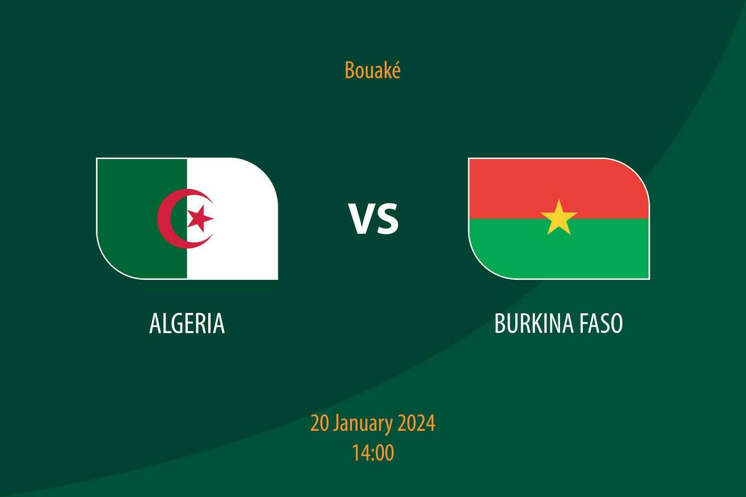 Algérie contre burkina faso Football tableau de bord diffuser modèle vecteur