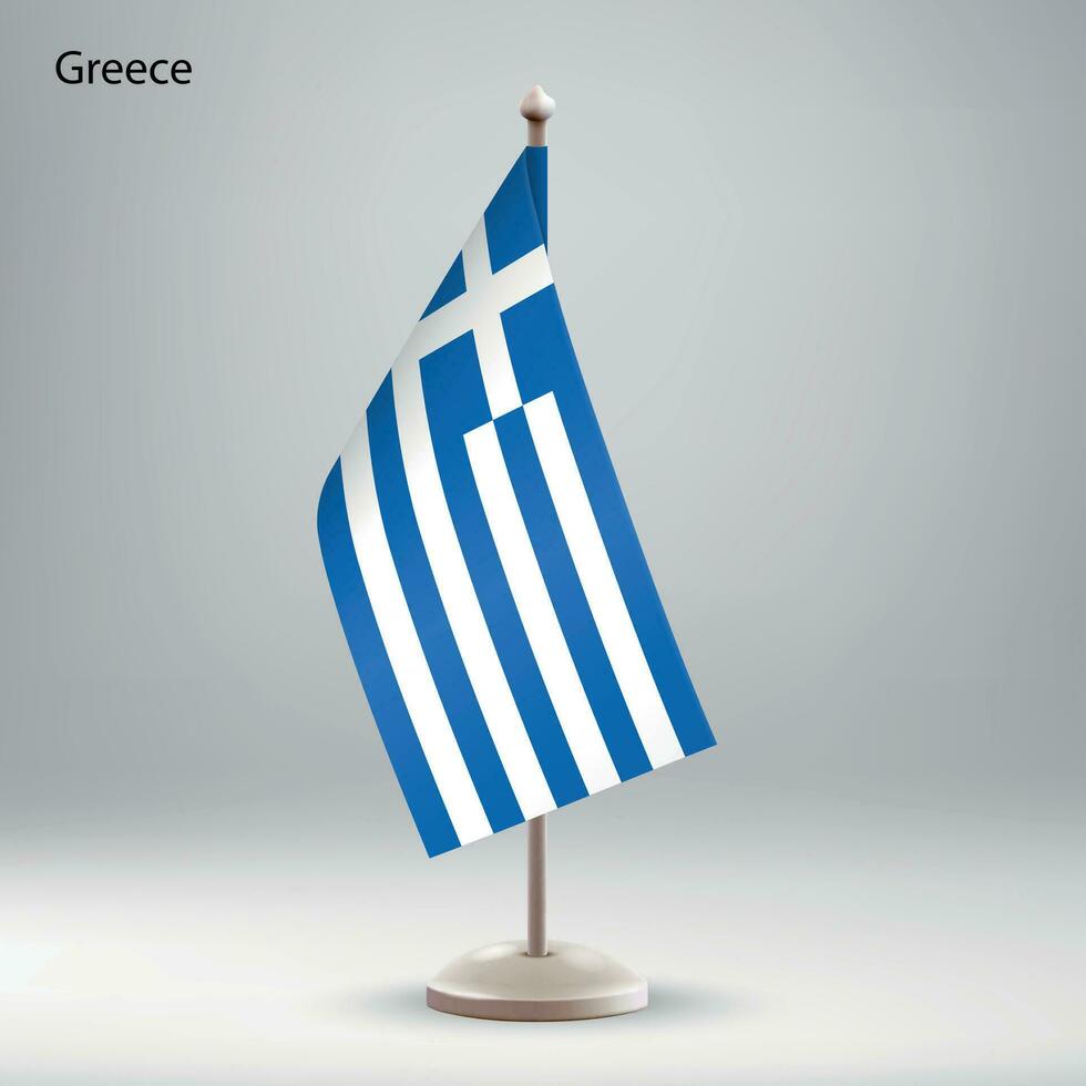 drapeau de Grèce pendaison sur une drapeau rester. vecteur