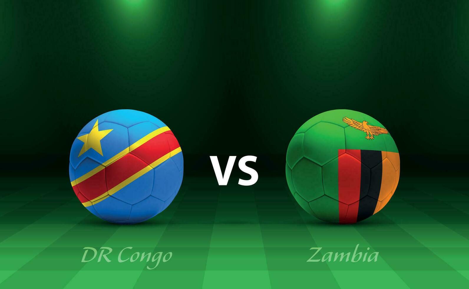 dr Congo contre Zambie Football tableau de bord diffuser modèle vecteur