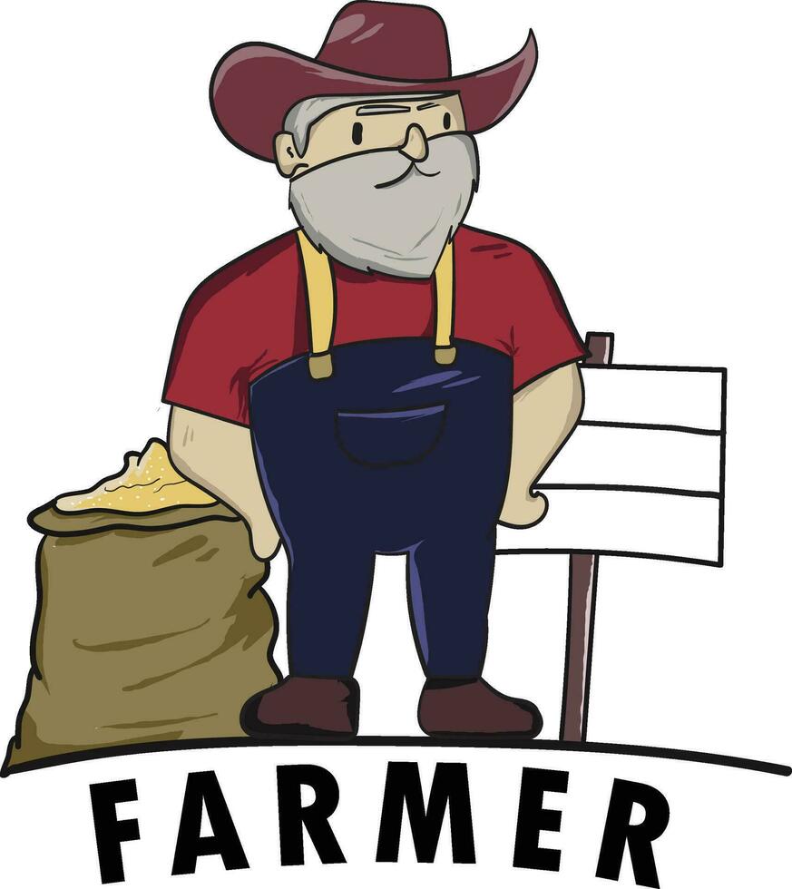 agriculteur vecteur conception, avec mignonne dessin animé personnage style