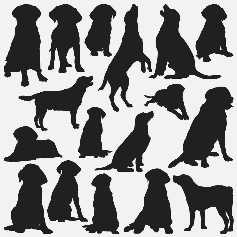 Labrador retriever silhouette ensemble vecteur