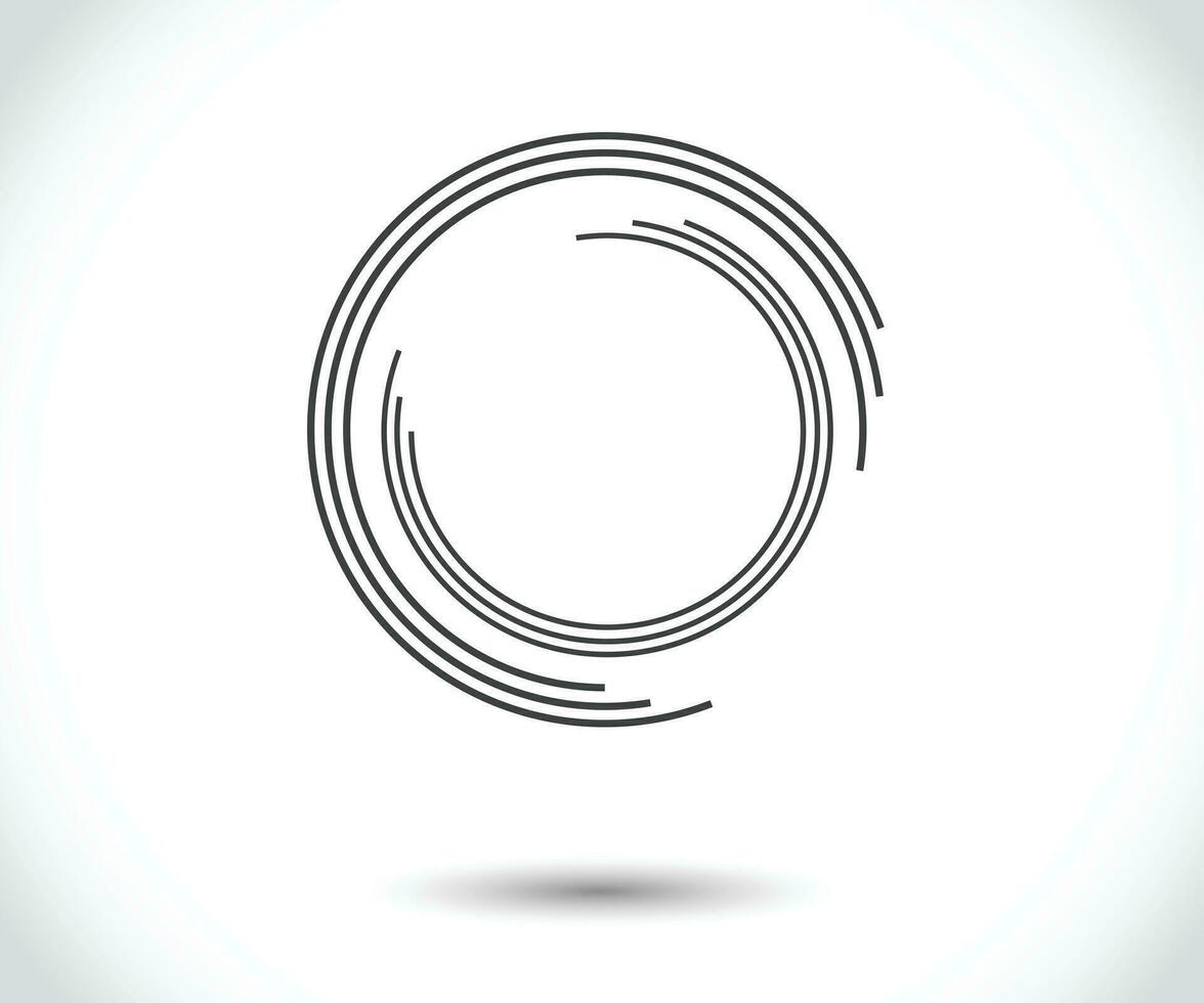 lignes abstraites en forme de cercle, élément de conception, forme géométrique, cadre de bordure rayé pour l'image, logo rond de technologie, illustration vectorielle en spirale vecteur